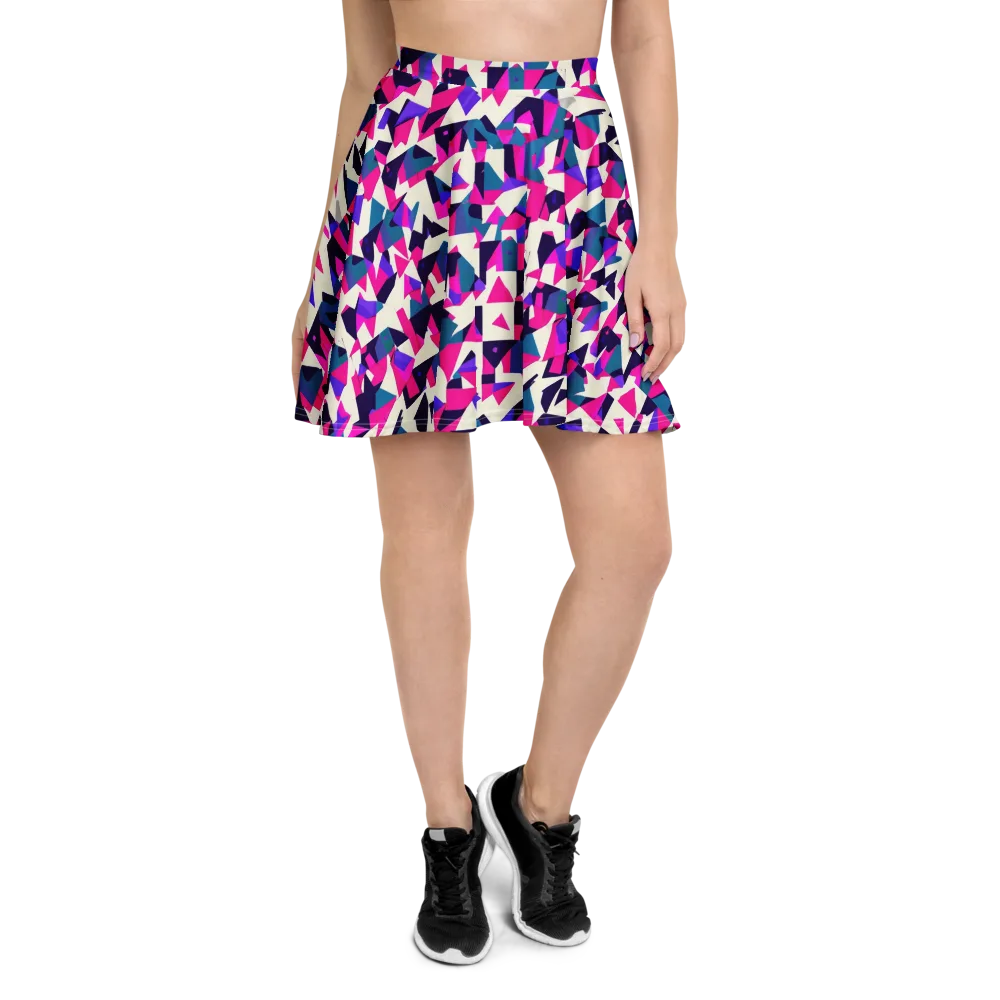 Ultraviolet Confetti on Skater Skirt — Front