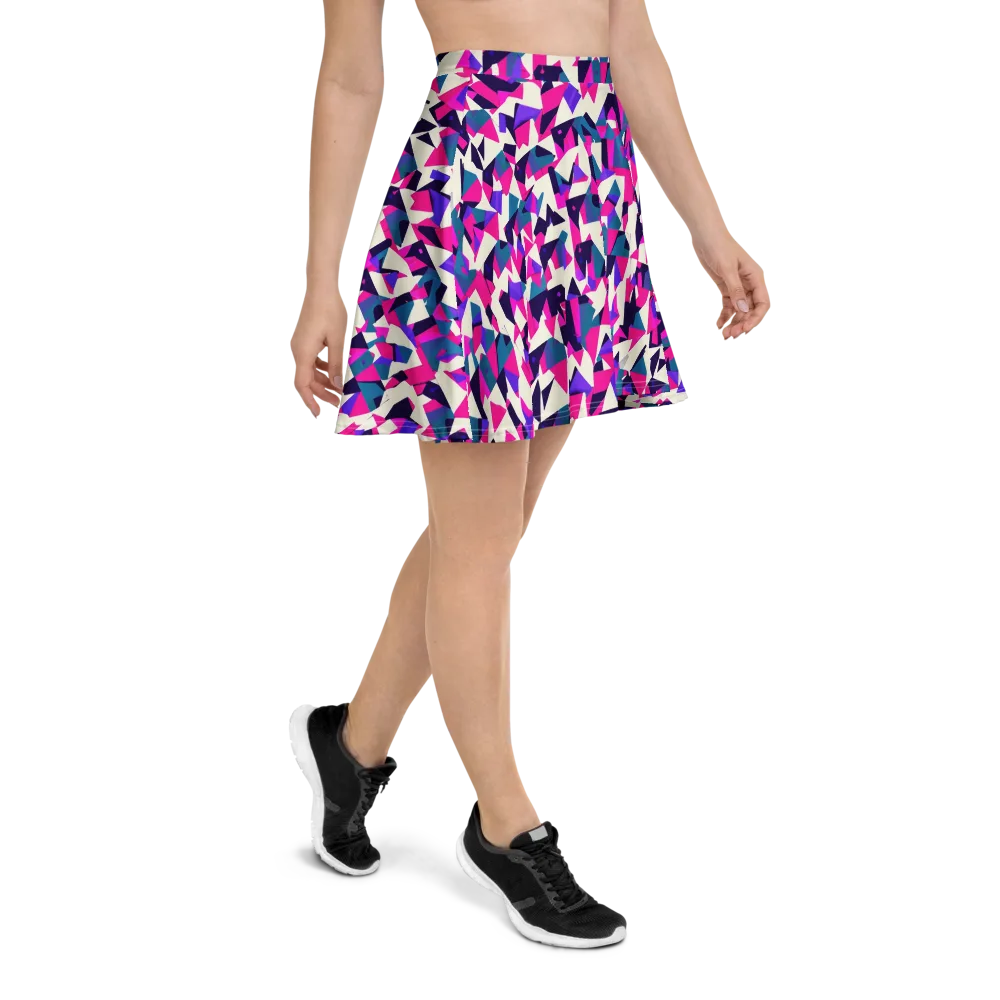 Ultraviolet Confetti on Skater Skirt — Right