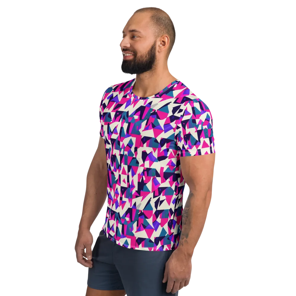 Ultraviolet Confetti on Men's Athletic T-Shirt — Left