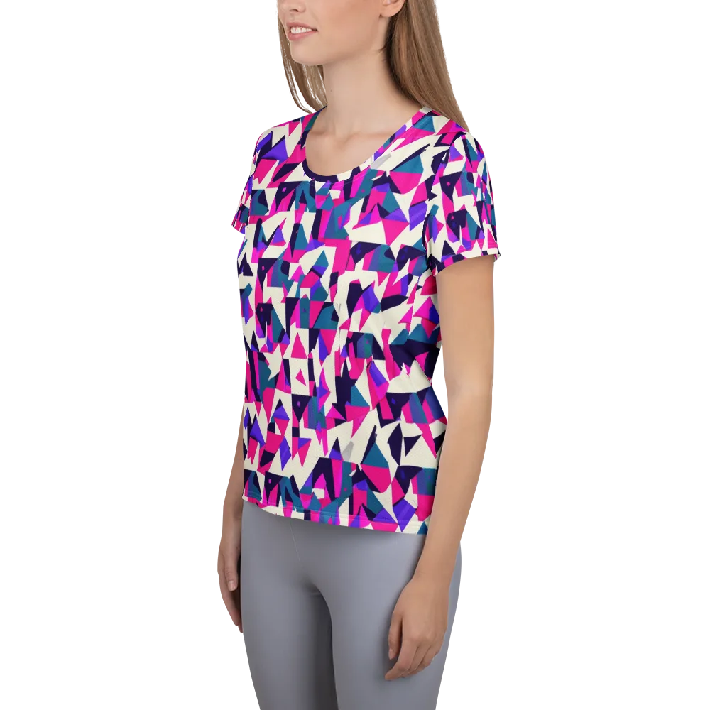 Ultraviolet Confetti on Women's Athletic T-Shirt — Left