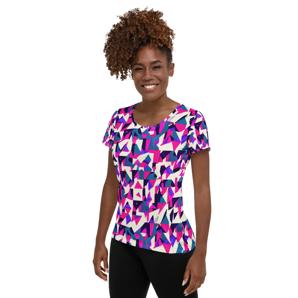 Ultraviolet Confetti on Women's Athletic T-Shirt — Left