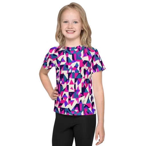 Ultraviolet Confetti on a Kids Crew Neck T-Shirt