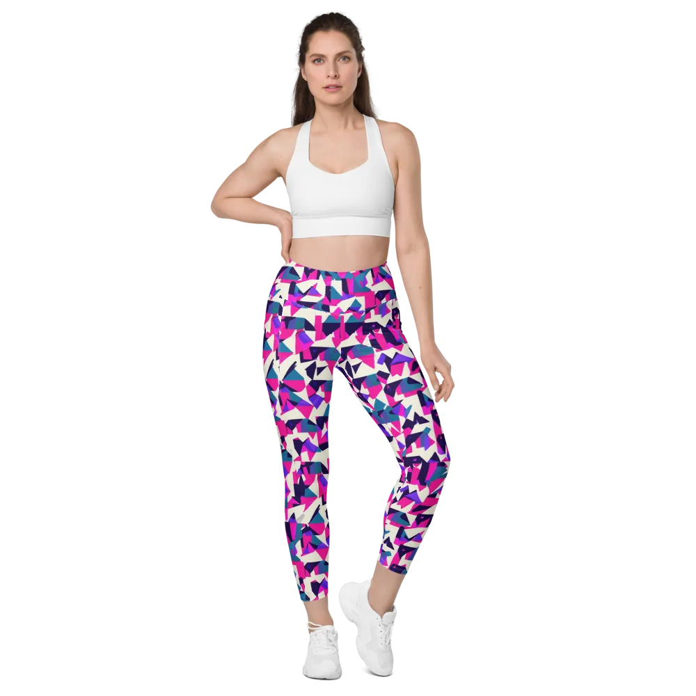 Ultraviolet Confetti on Leggings with Pockets — Front