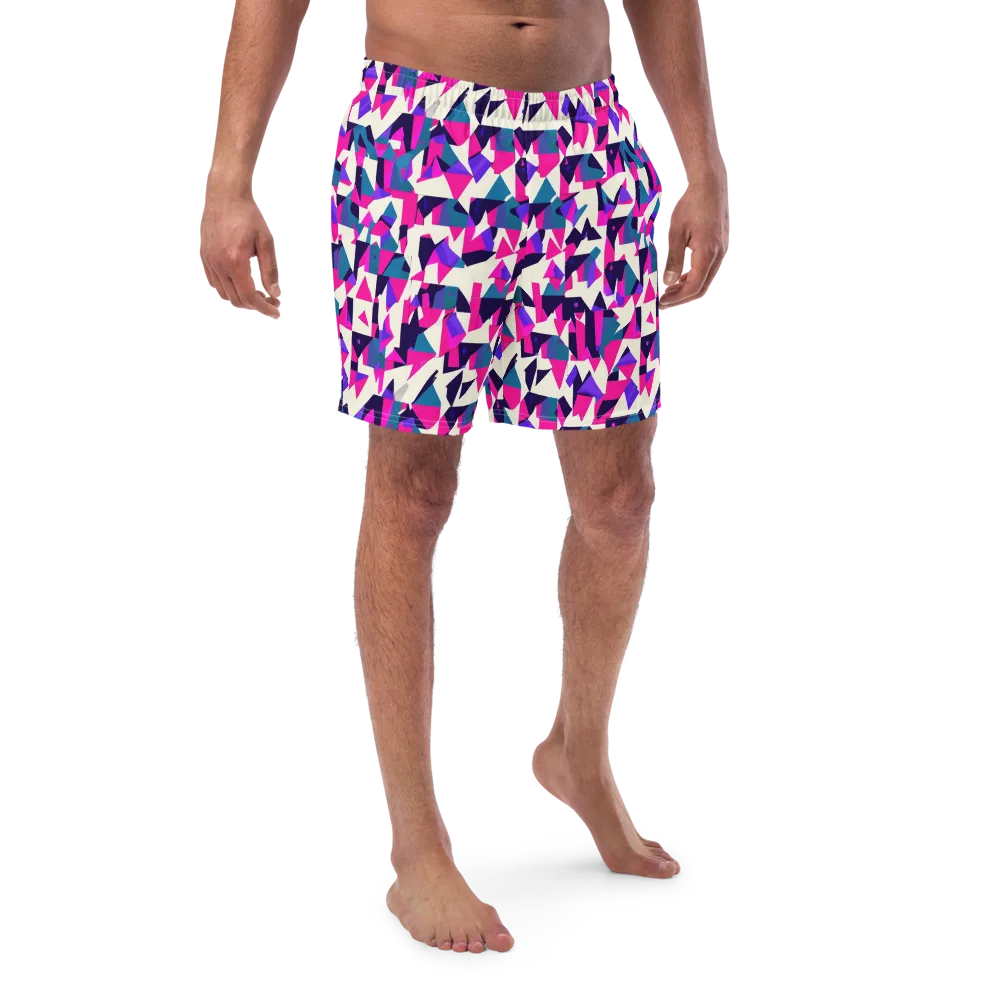 Ultraviolet Confetti on Swim Trunks — Front