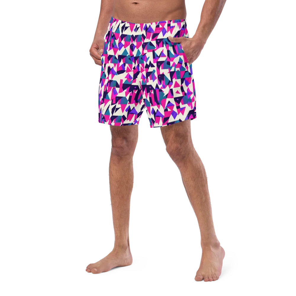 Ultraviolet Confetti on Swim Trunks — Left Front