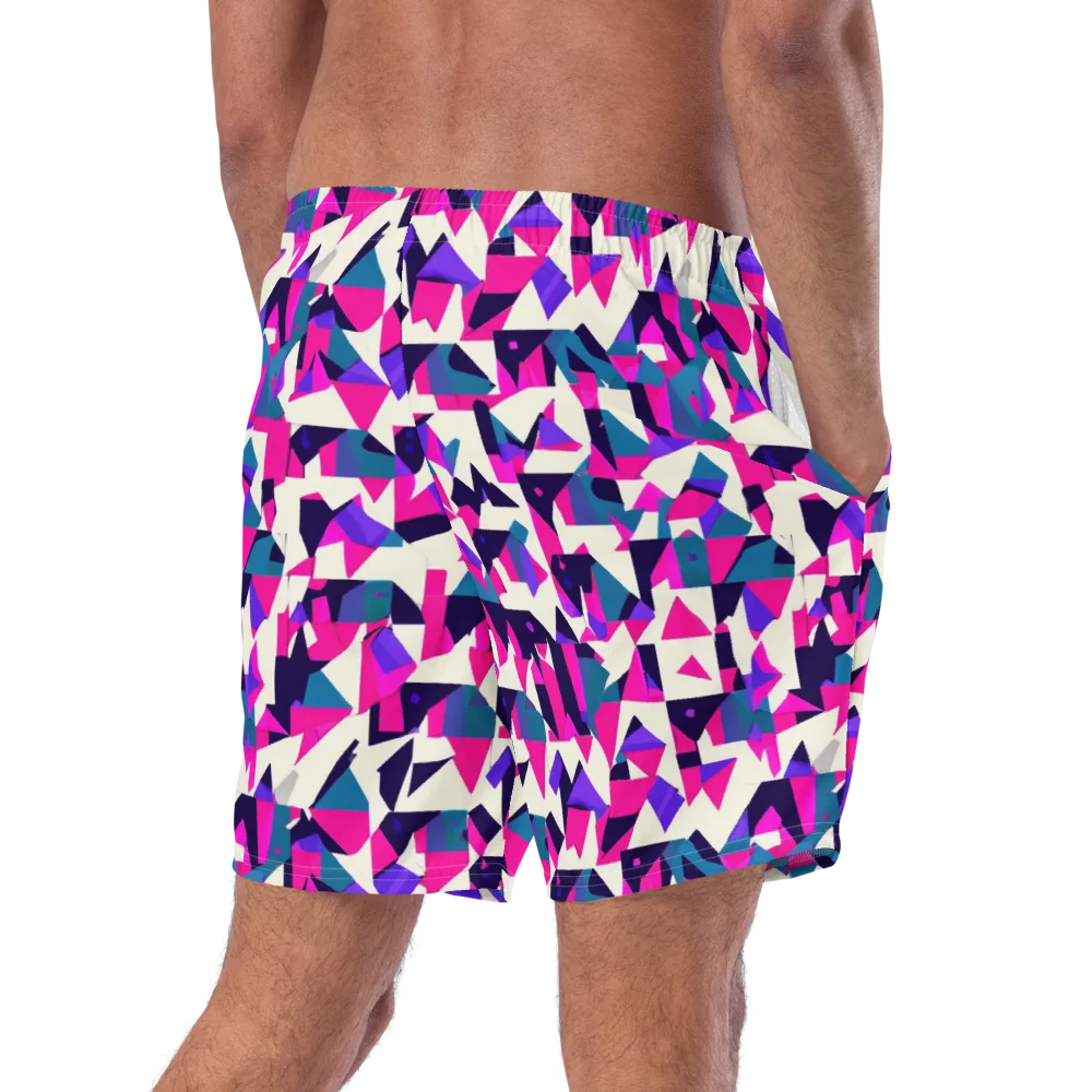 Ultraviolet Confetti on Swim Trunks — Right Back