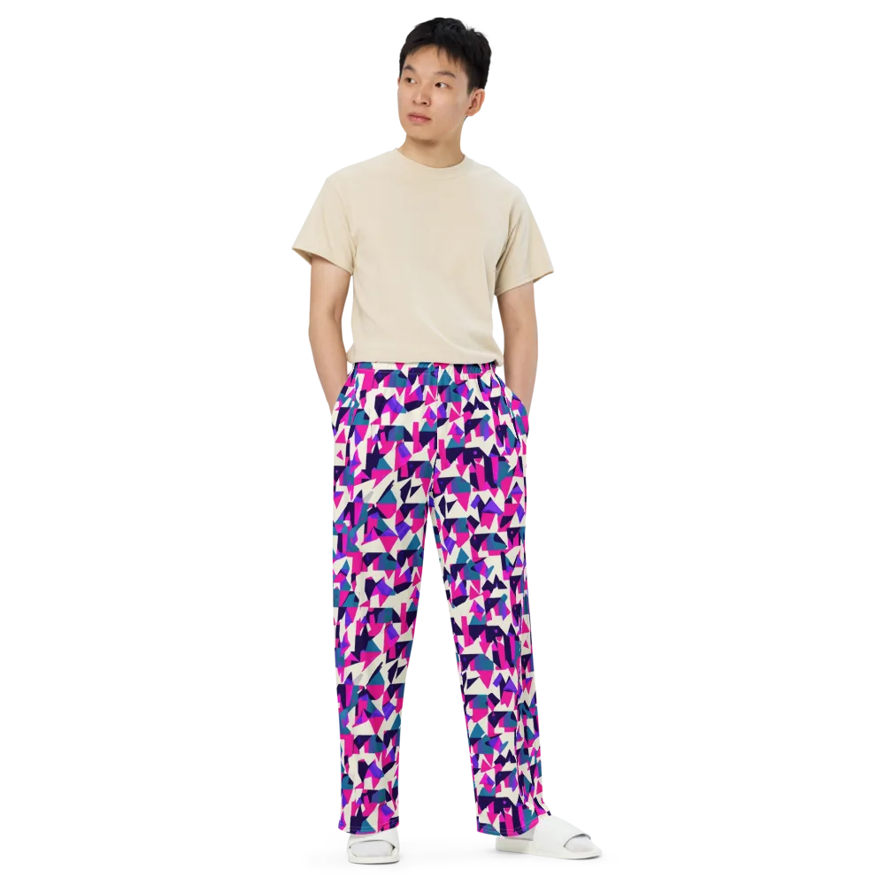 Ultraviolet Confetti on Wide-Leg Pants — Front