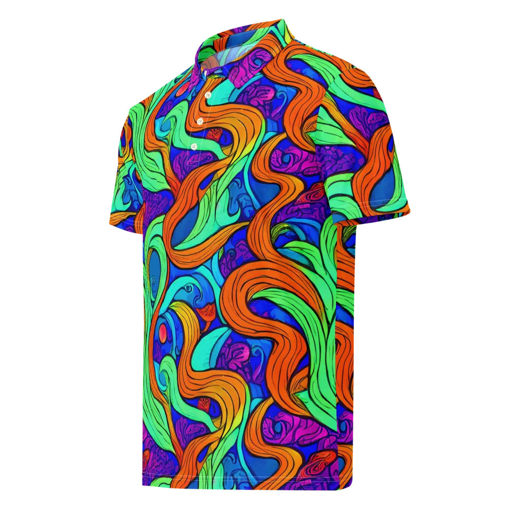 Limefire Waves on Men's Slim Fit Polo Shirt — Left Front