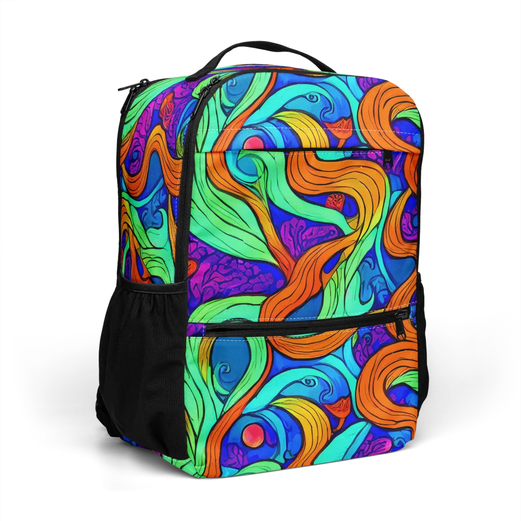 Limefire Waves on Utility Backpack — Right Front