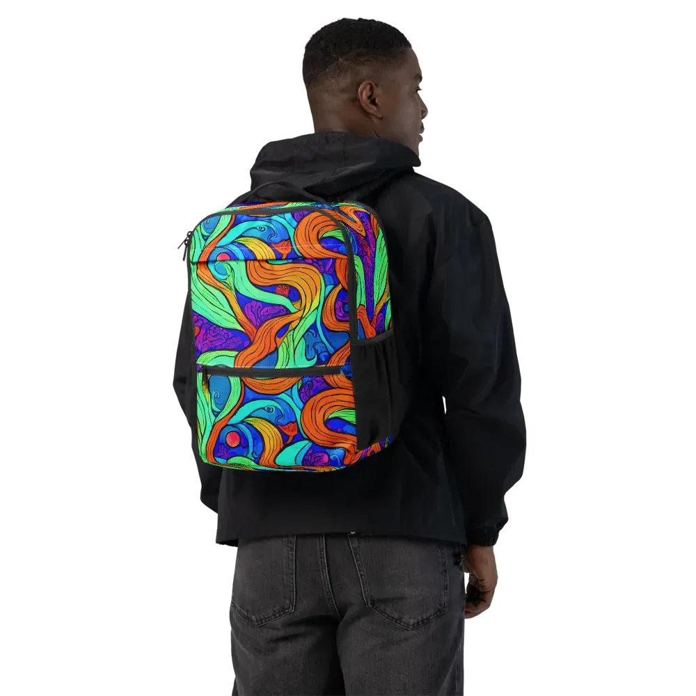 Limefire Waves on Utility Backpack — Back