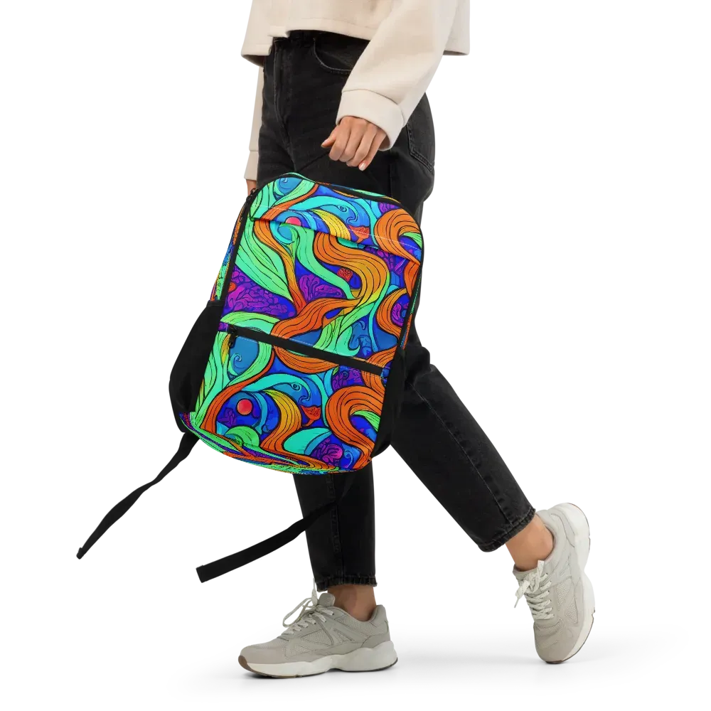 Limefire Waves on Utility Backpack — Front