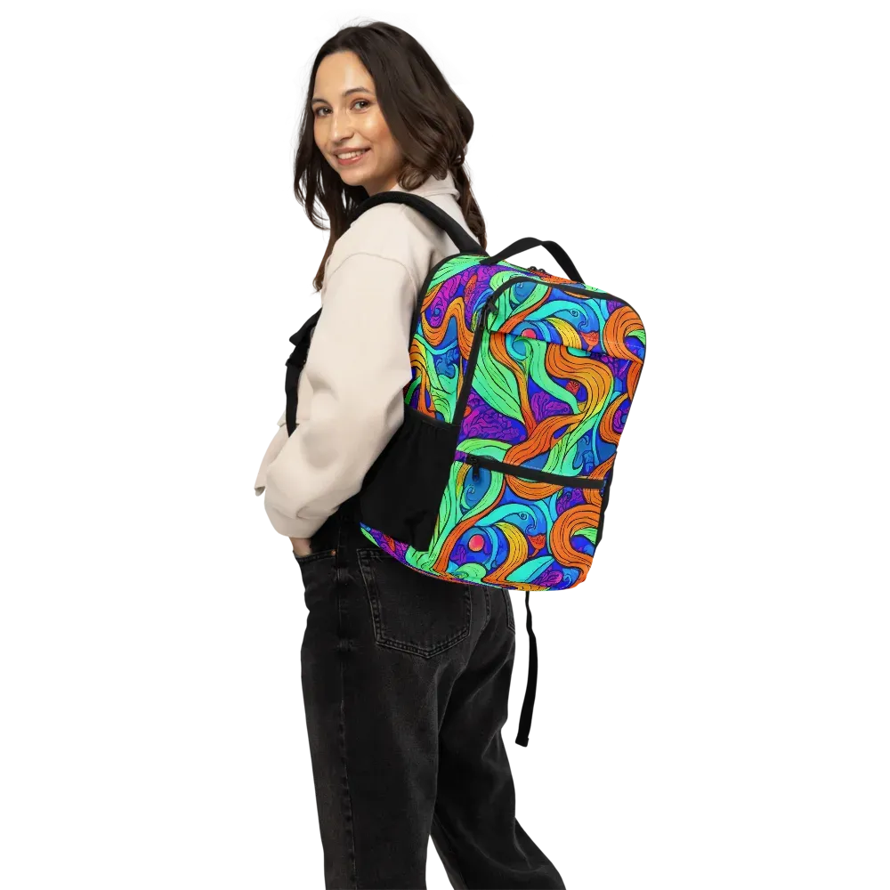 Limefire Waves on Utility Backpack — Back