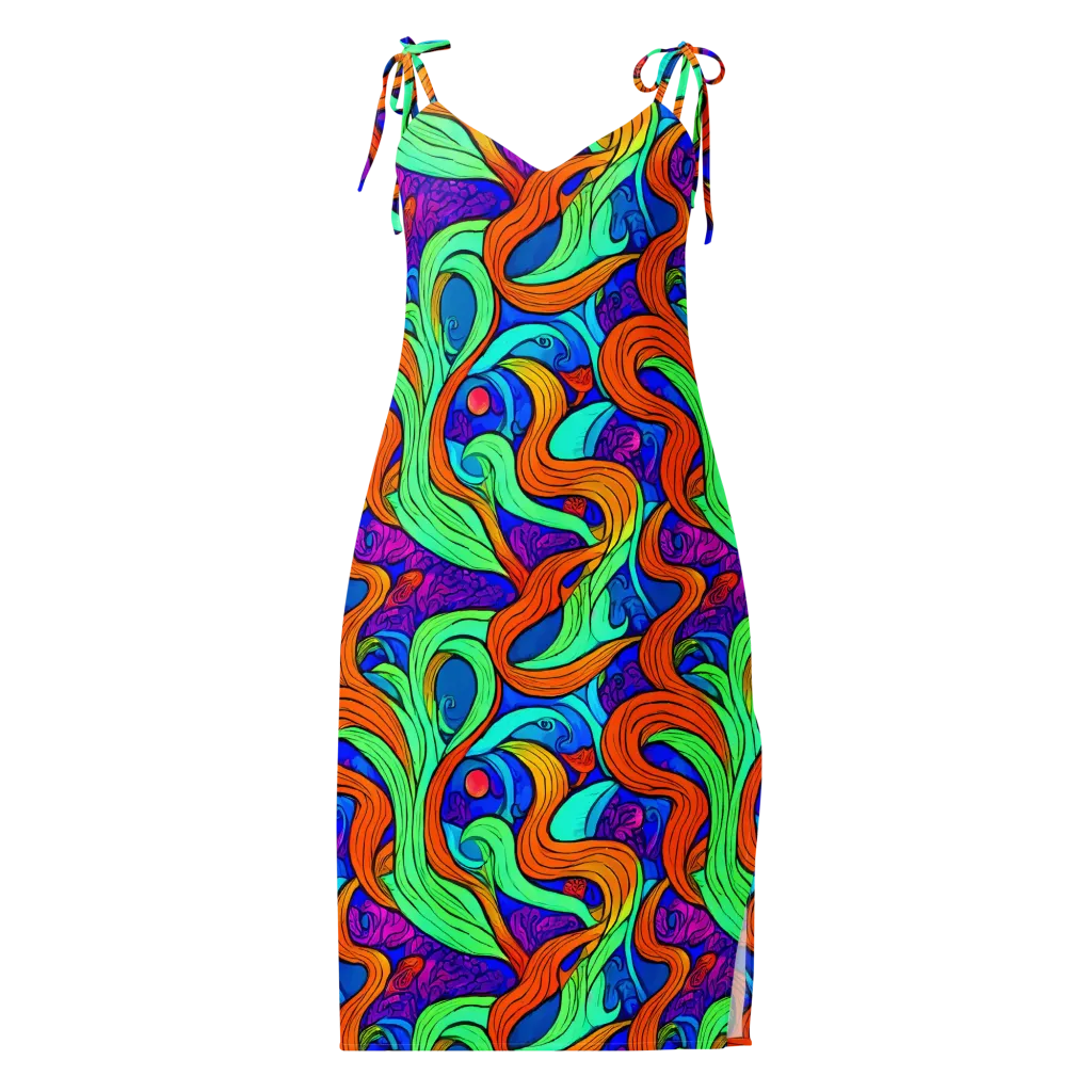 Limefire Waves on Slip Dress — Front