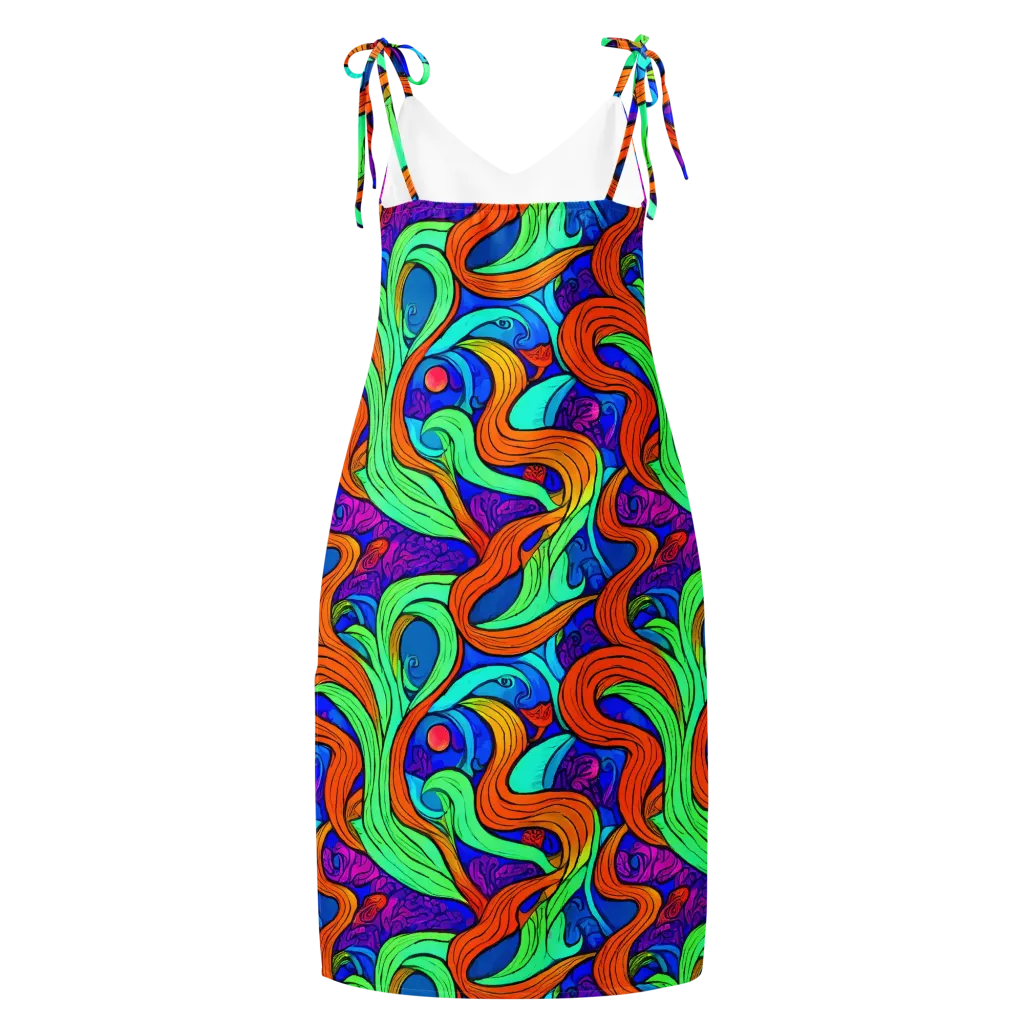 Limefire Waves on Slip Dress — Back