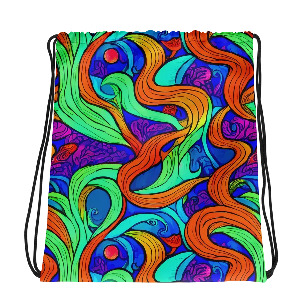 Limefire Waves on Drawstring Bag — Photo