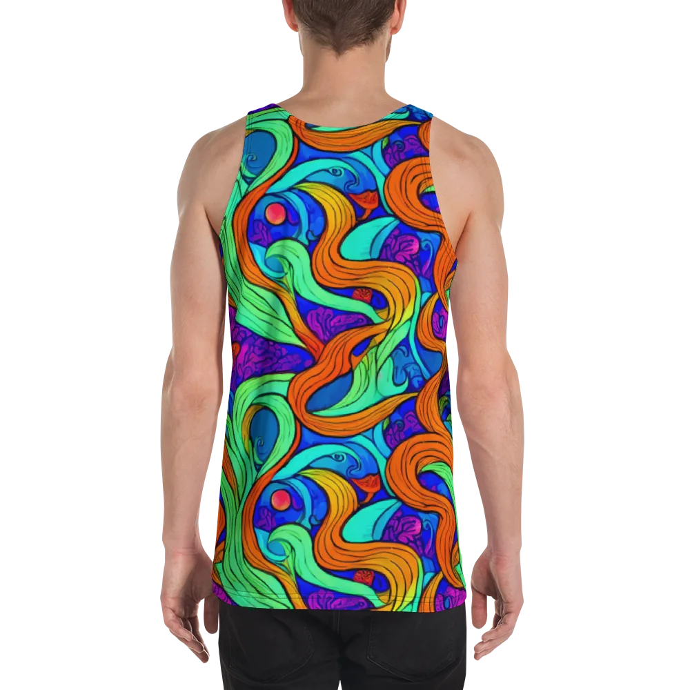 Limefire Waves on Men's Tank Top — Back