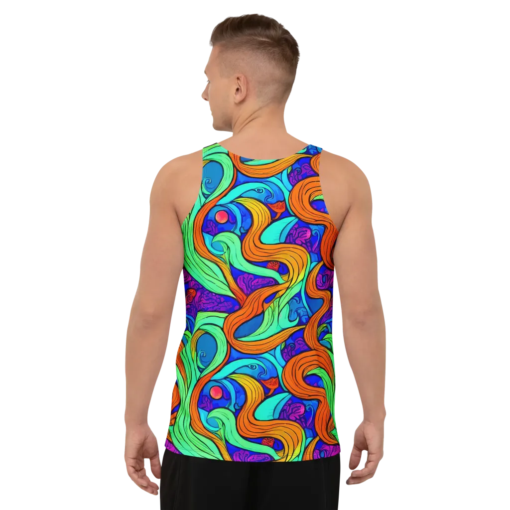 Limefire Waves on Men's Tank Top — Back