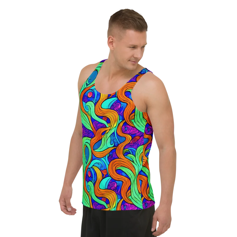 Limefire Waves on Men's Tank Top — Left Front