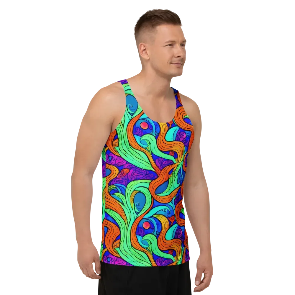 Limefire Waves on Men's Tank Top — Right Front