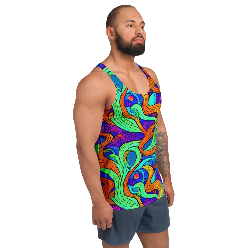 Limefire Waves on Men's Tank Top — Right Front