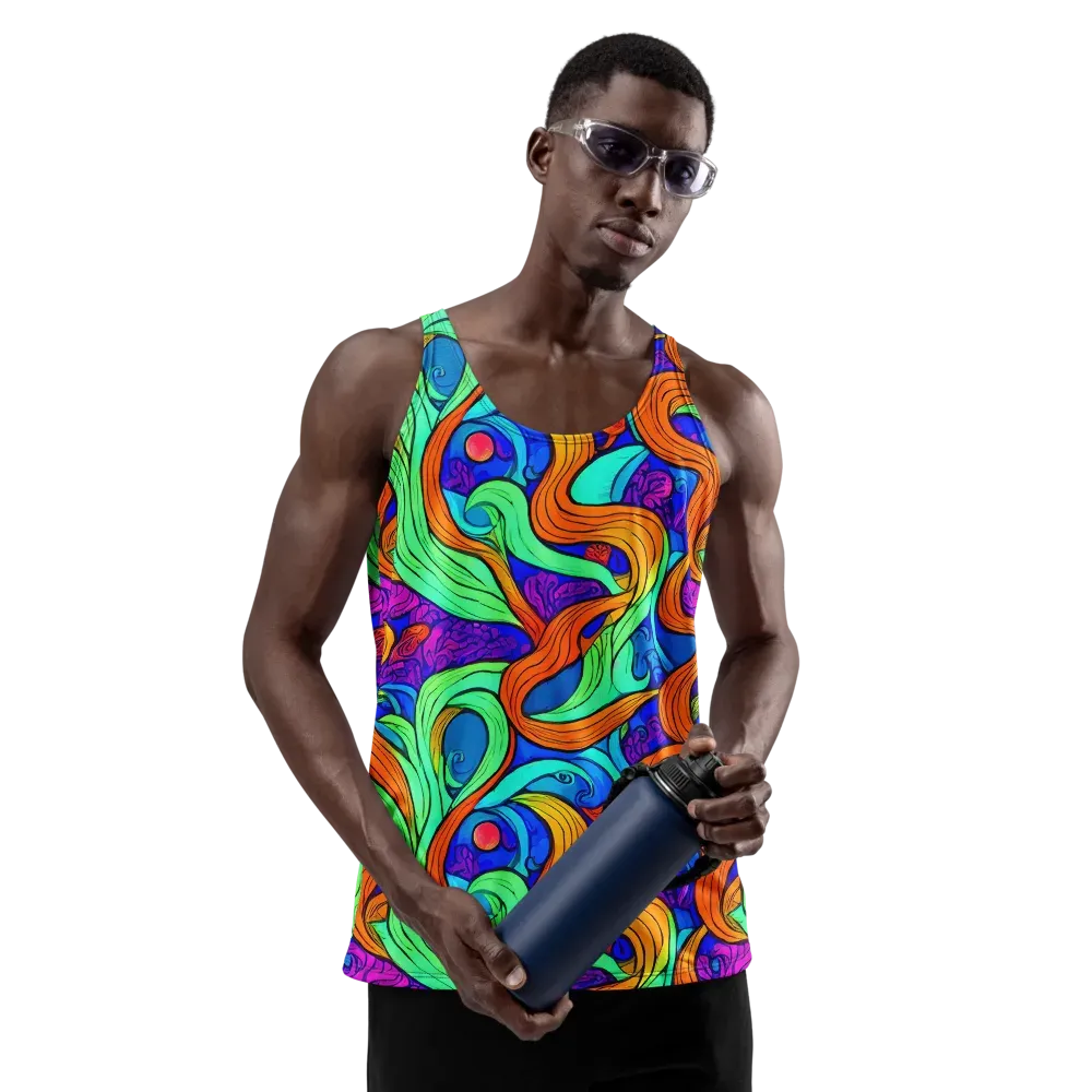 Limefire Waves on Men's Tank Top — Front