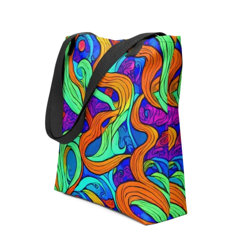 Limefire Waves on a Tote Bag