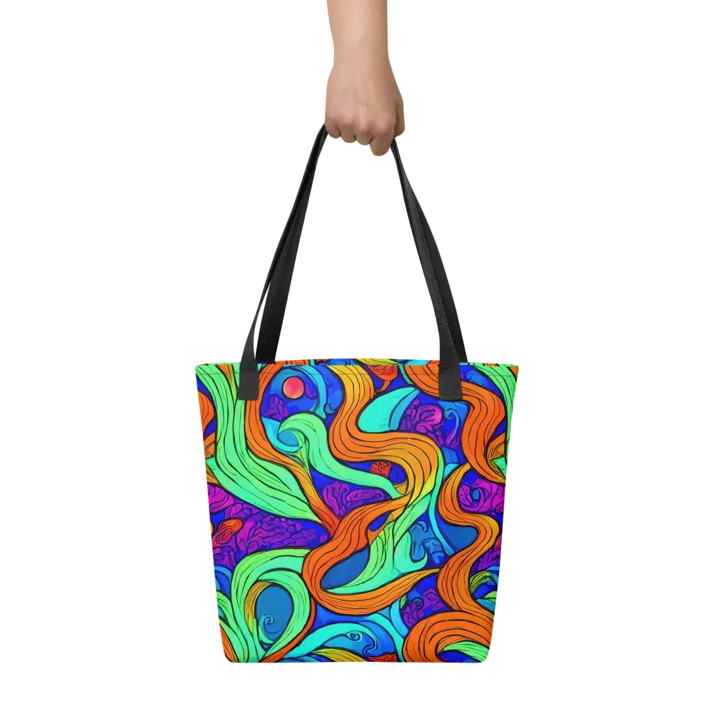 Limefire Waves on Tote Bag — Front