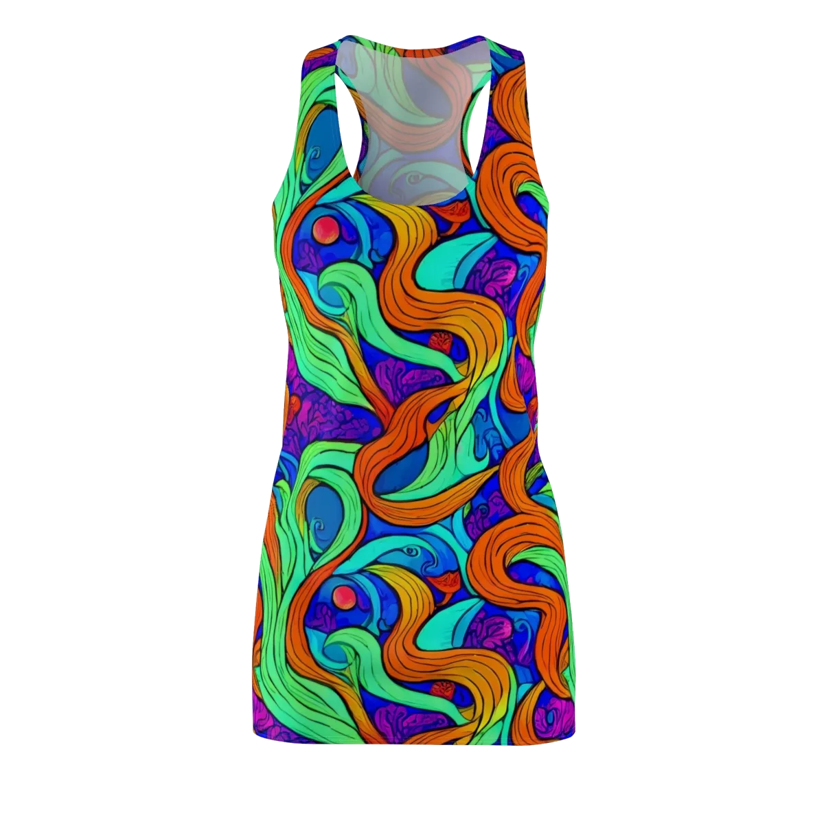 Limefire Waves on Racerback Dress — Front