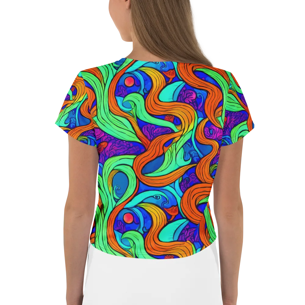 Limefire Waves on Crop Tee — Back