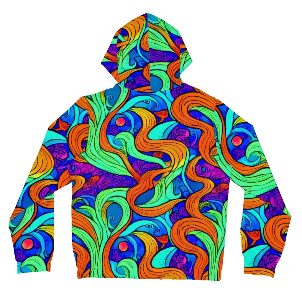 Limefire Waves on Women's Full-Zip Hoodie — Back