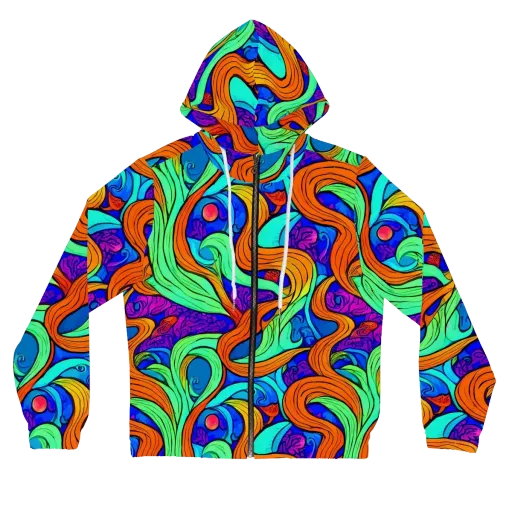 Limefire Waves on a Women's Full-Zip Hoodie