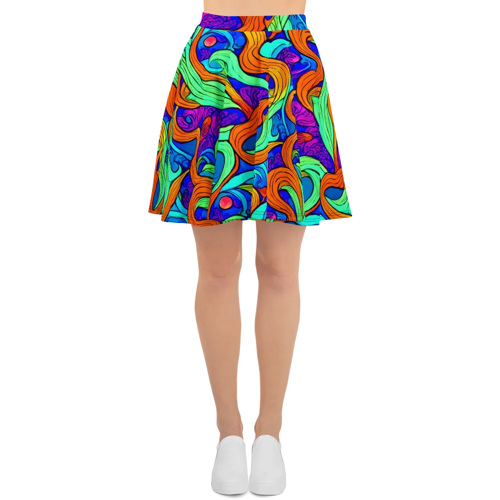 Limefire Waves on Skater Skirt — Front