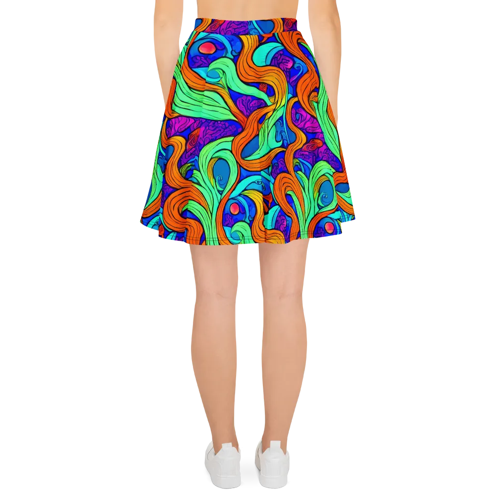 Limefire Waves on Skater Skirt — Back