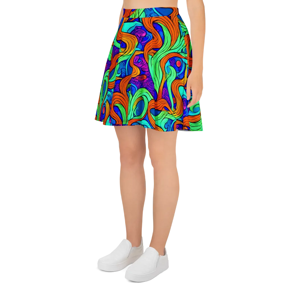Limefire Waves on Skater Skirt — Left