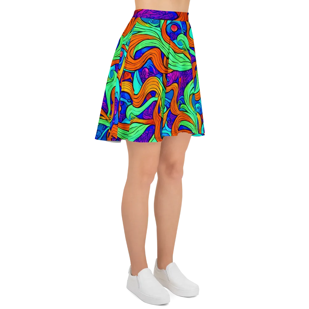 Limefire Waves on Skater Skirt — Right