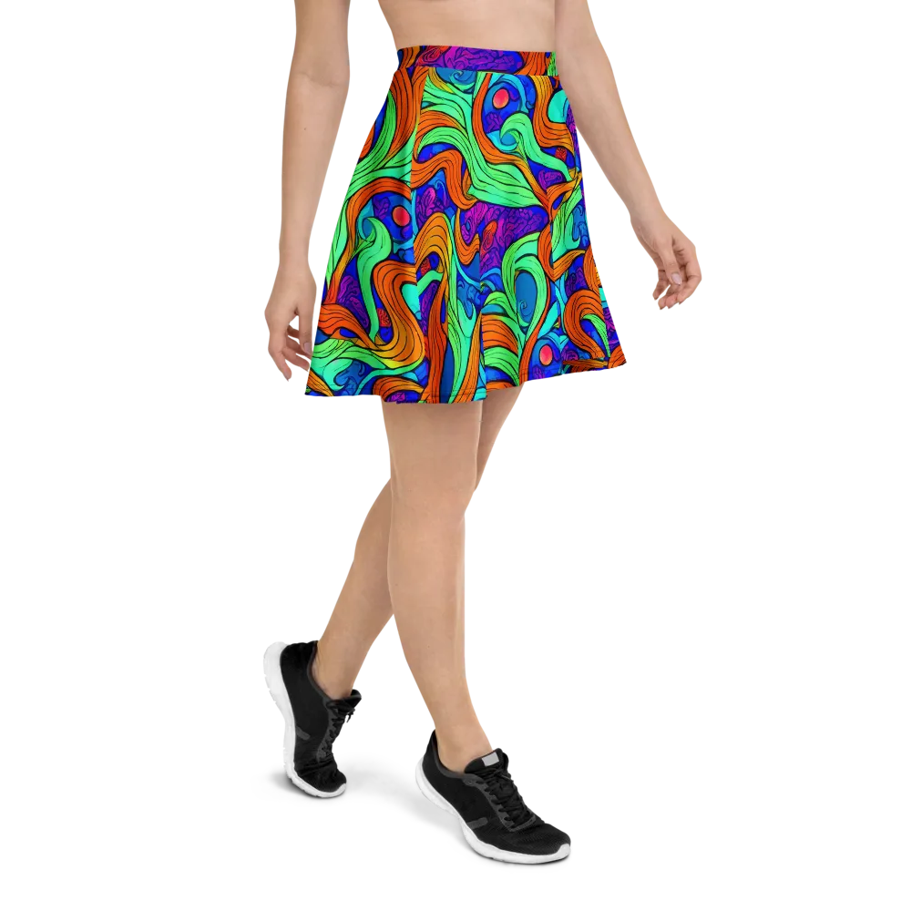 Limefire Waves on Skater Skirt — Right