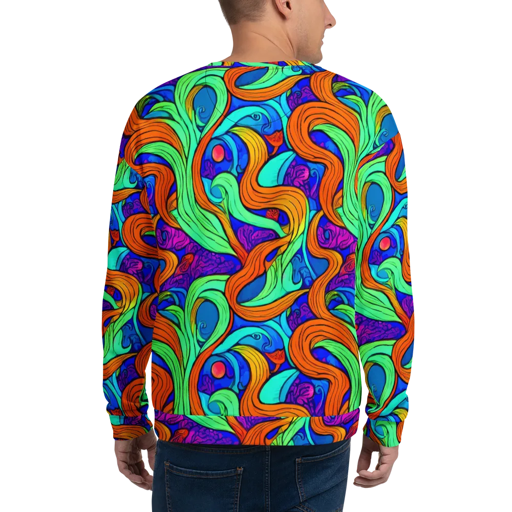 Limefire Waves on Sweatshirt — Back