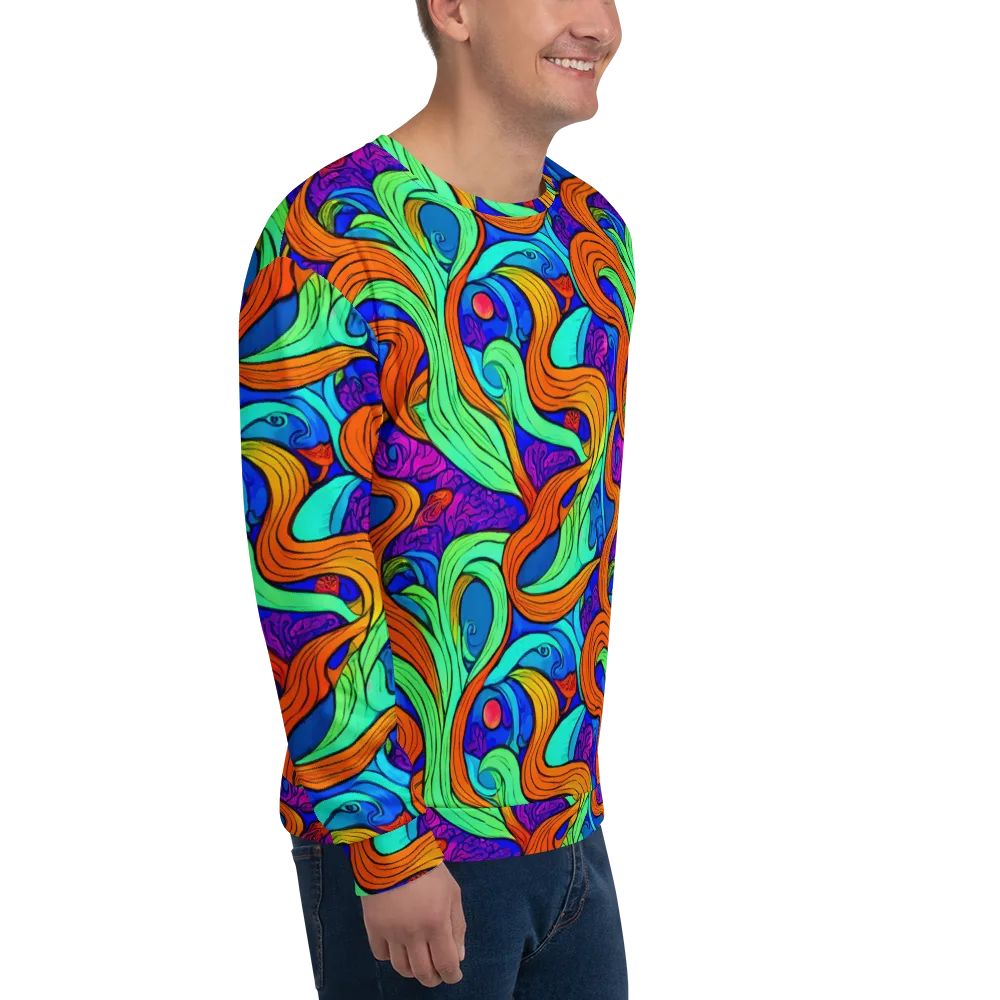 Limefire Waves on Sweatshirt — Right Front