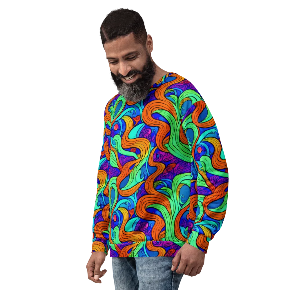 Limefire Waves on Sweatshirt — Left Front