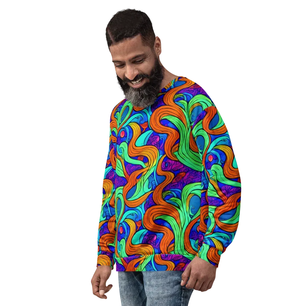 Limefire Waves on Sweatshirt — Left Front