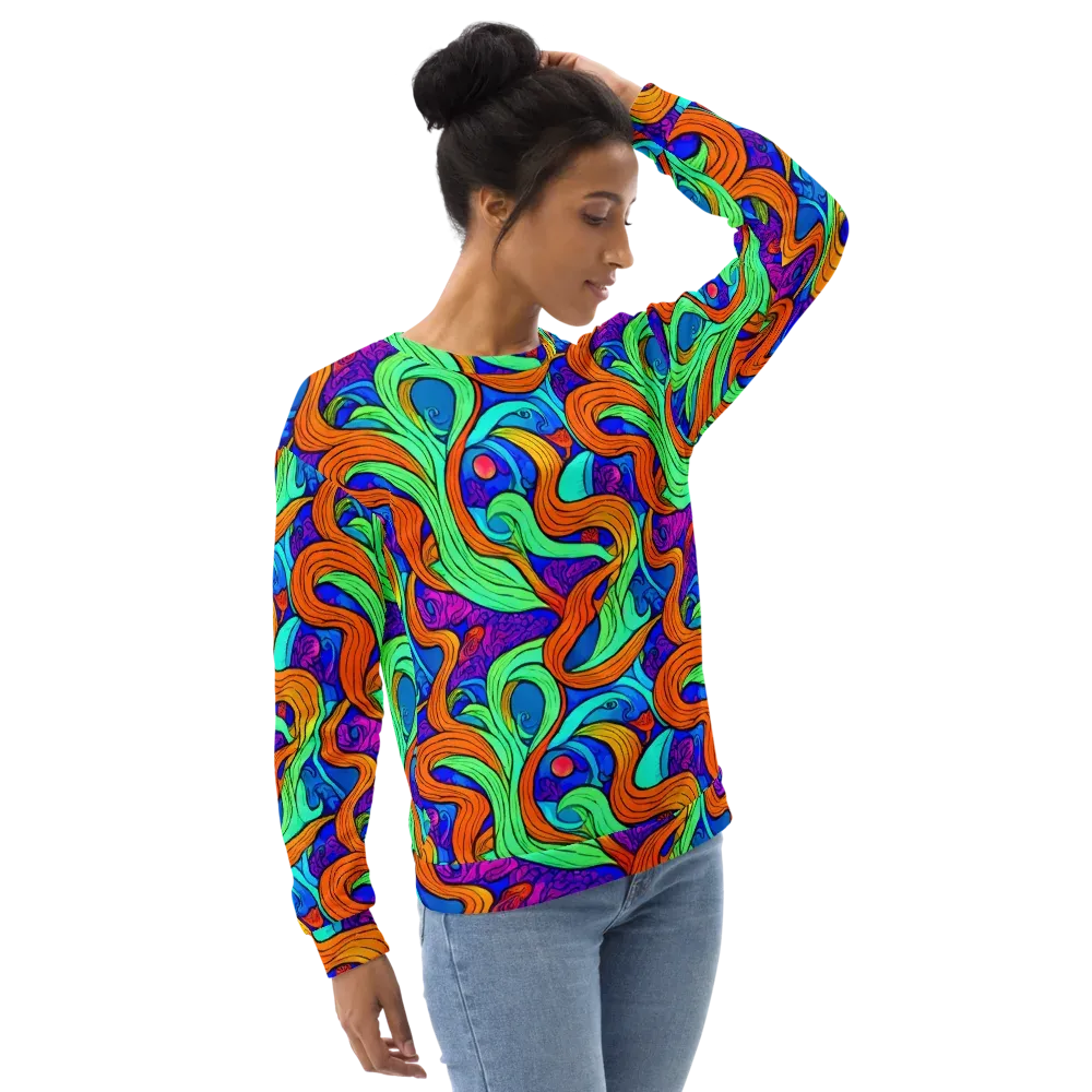 Limefire Waves on Sweatshirt — Right Front