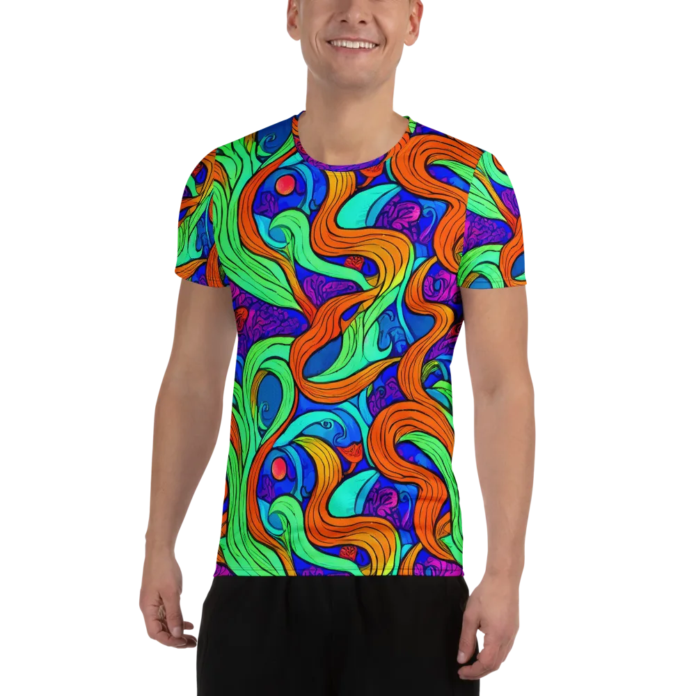 Limefire Waves on Men's Athletic T-Shirt — Front