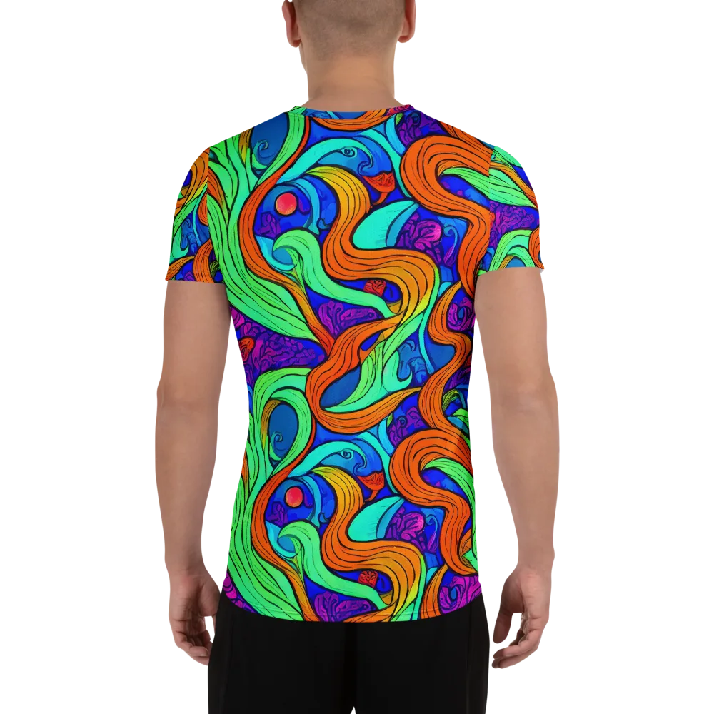 Limefire Waves on Men's Athletic T-Shirt — Back