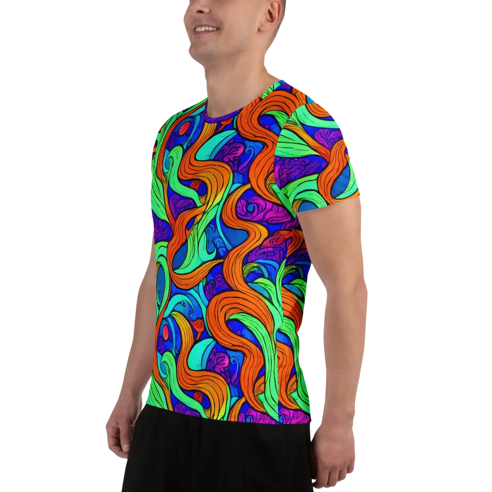 Limefire Waves on Men's Athletic T-Shirt — Left
