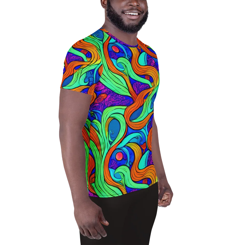 Limefire Waves on Men's Athletic T-Shirt — Right