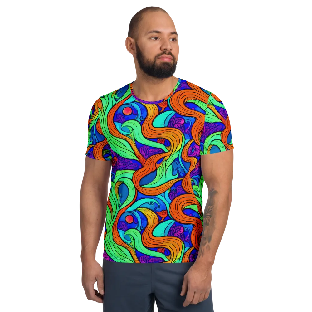 Limefire Waves on Men's Athletic T-Shirt — Front
