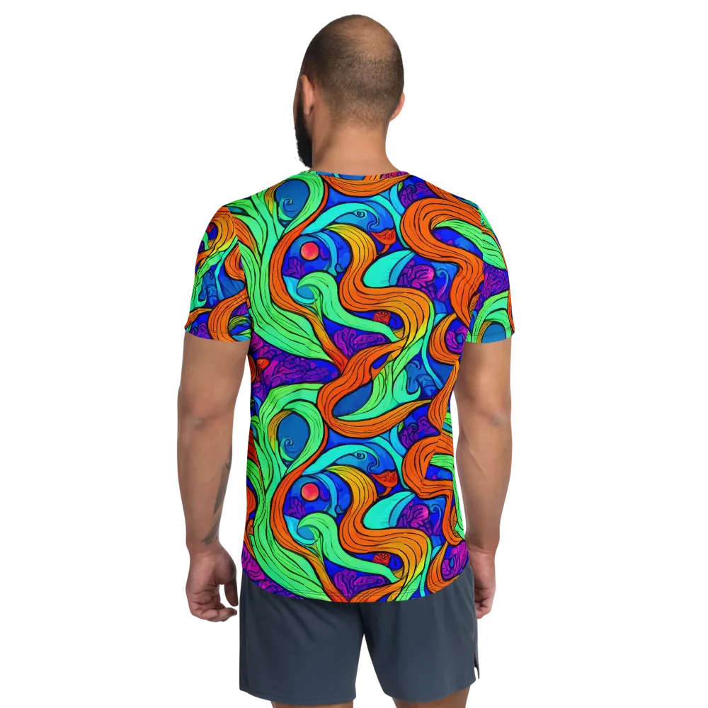 Limefire Waves on Men's Athletic T-Shirt — Back