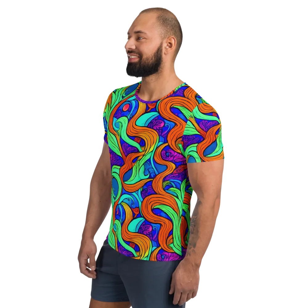Limefire Waves on Men's Athletic T-Shirt — Left