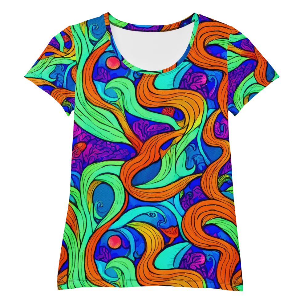 Limefire Waves on Women's Athletic T-Shirt — Front