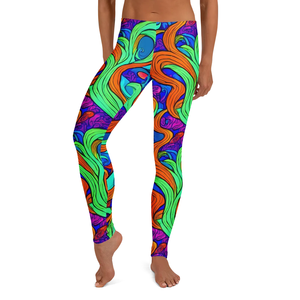 Limefire Waves on Leggings — Front
